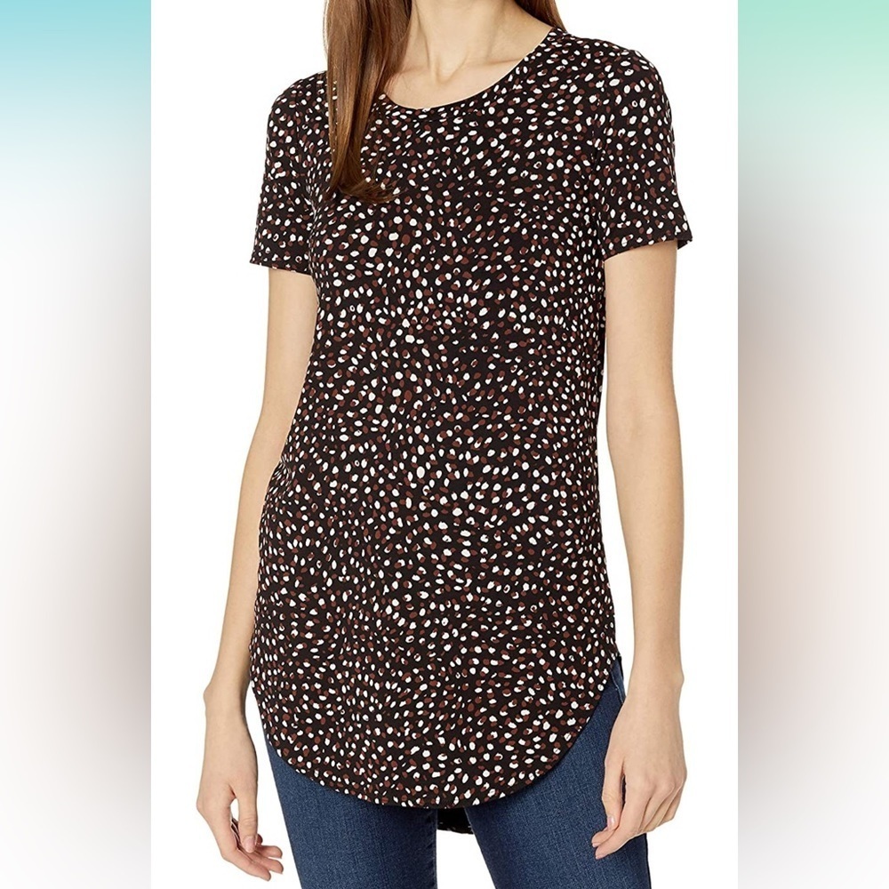 💛 Daily Ritual Jersey Standard-Fit Short-Sleeve Open Crewneck Tunic size XS